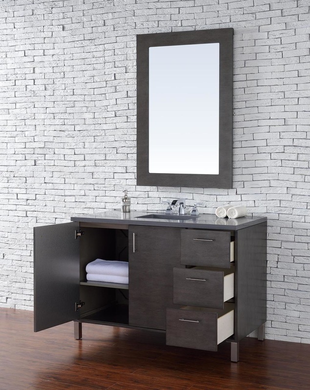 48 inch Silver Oak Finish Single Modern Bathroom Vanity Optional Countertop