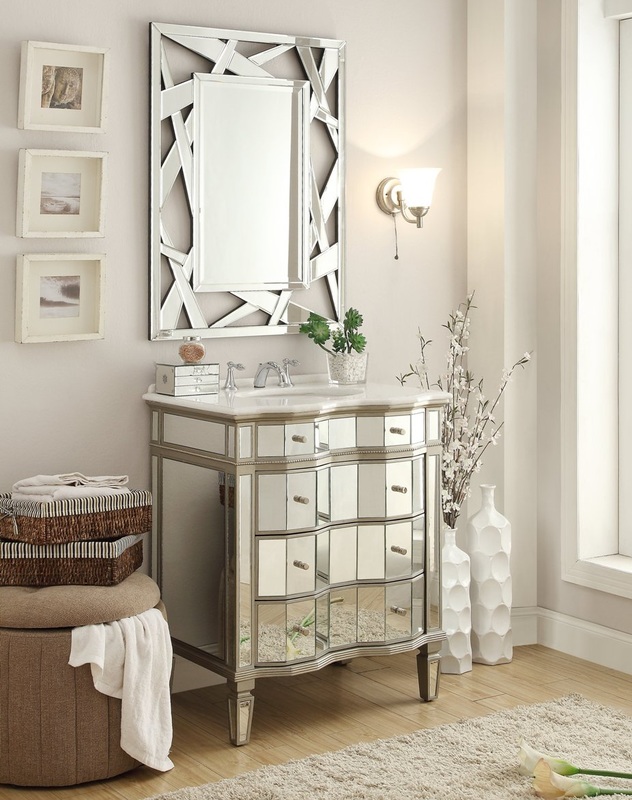 Adelina 30 inch Mirrored Bathroom Vanity & Mirror